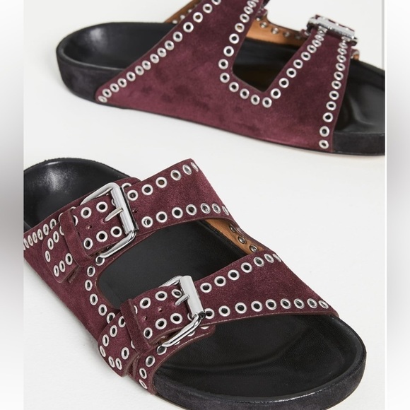 Isabel Marant Lenyo suede grommet slides - Picture 5 of 12